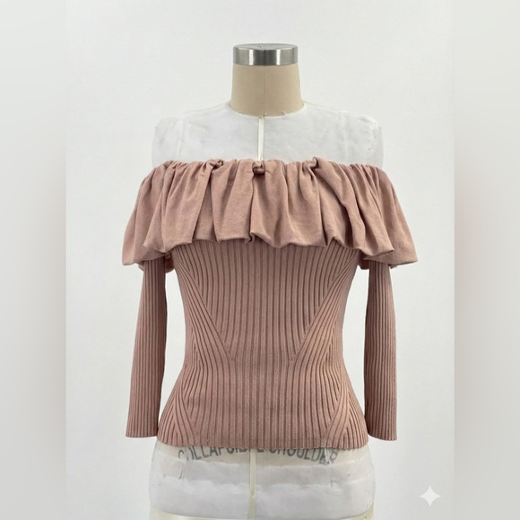 Jonathan Simkhai off shoulder knit top Size S NWOT - Picture 2 of 5